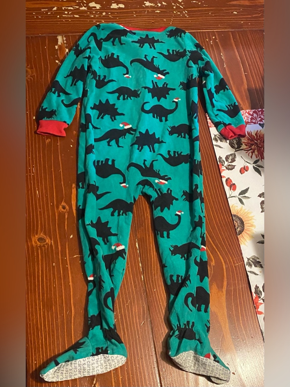 Dinosaur print Christmas pajamas
